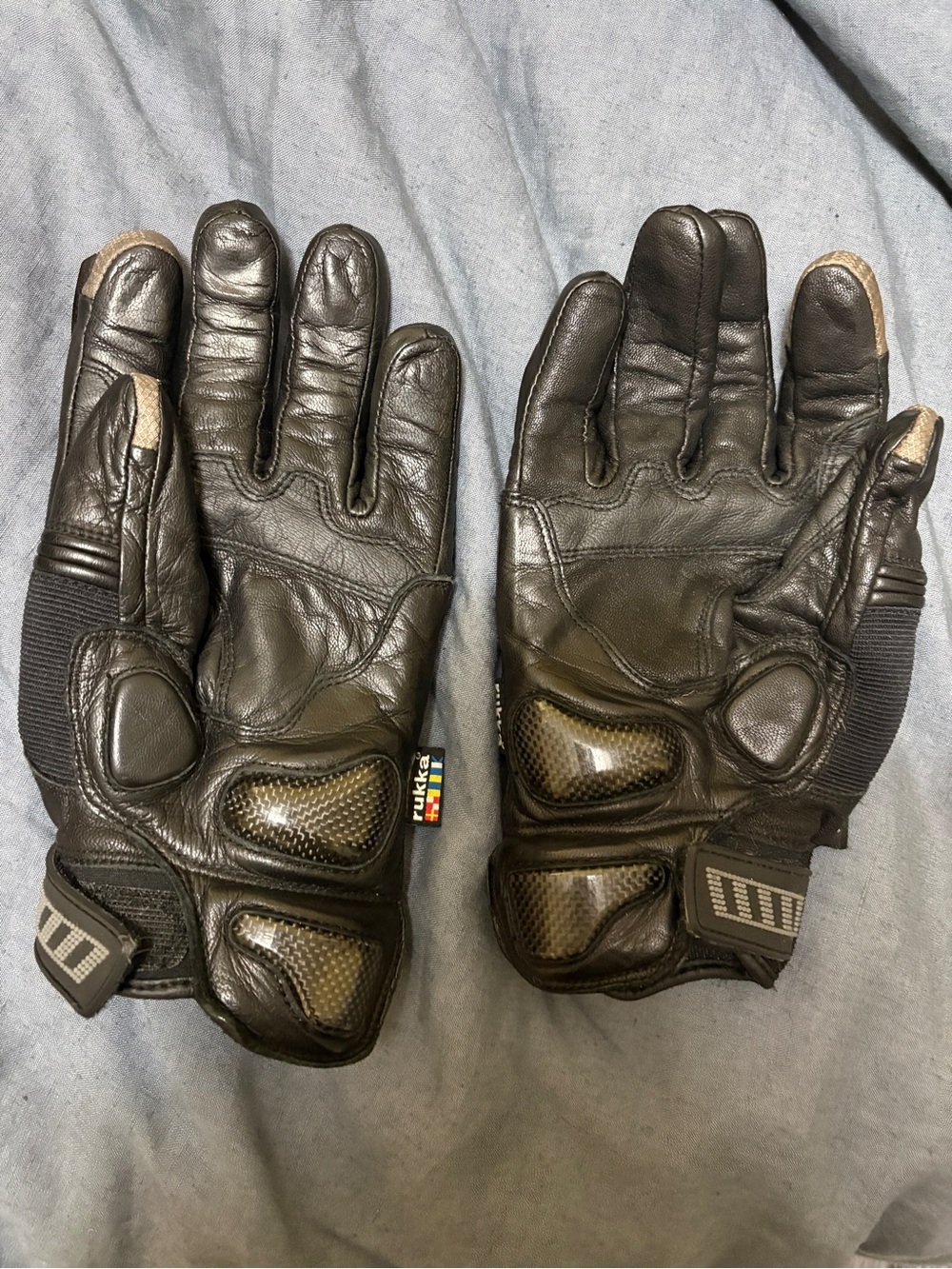 Rukka Black Motorcycle Gloves with Carbon Knuckle Protection - Picture 2 of 4